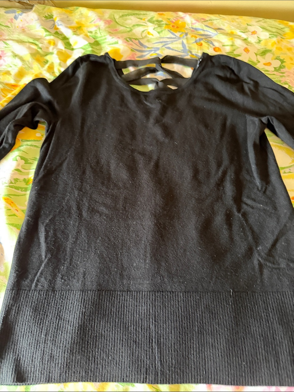 Women’s sweater made by cable and gauge size medium black